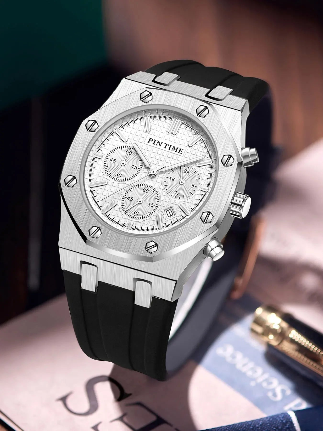 Men's Three-Dial Sports Watch — Multi-Function, Waterproof, Fashion Casual