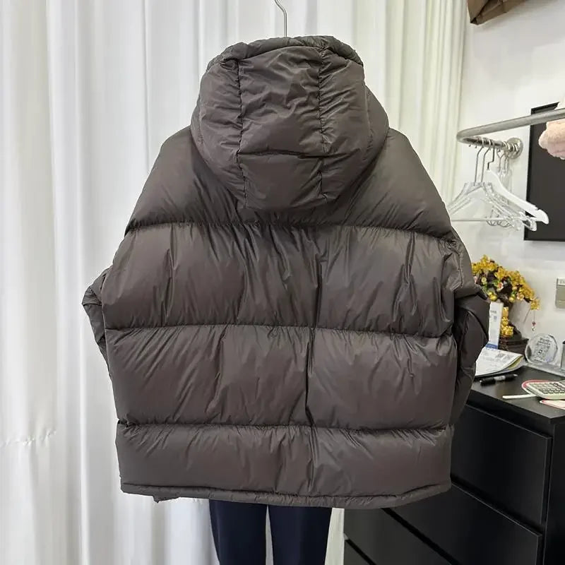 Women's Short Hooded Puffer Jacket — Warm Winter Coat for Petite Sizes
