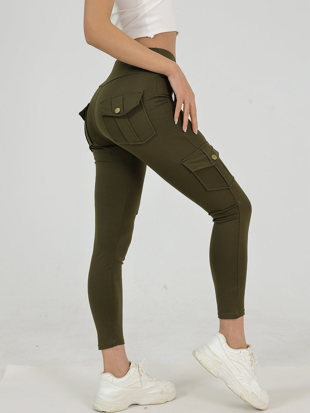 Creative Pocket Fitness Pants Girls Elastic Quick-drying Tight Sexy Fitness Sports Pants High Waist Hip Yoga Pants
