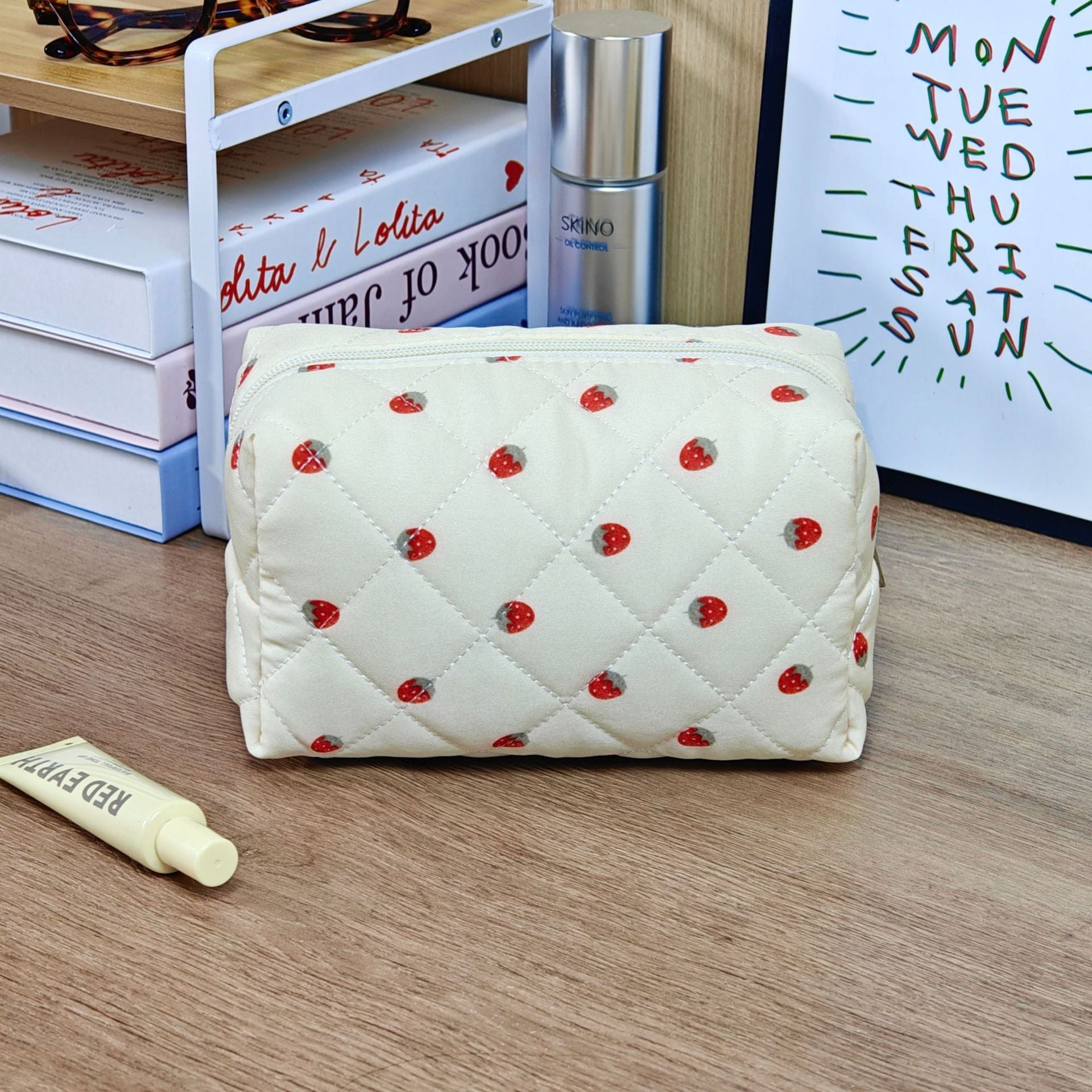 Cosmetic Bag, Large Capacity, Portable Quilted Bag for Girls, Home Skin Care Product Cosmetics Bag, Travel Cosmetics Storage Bag