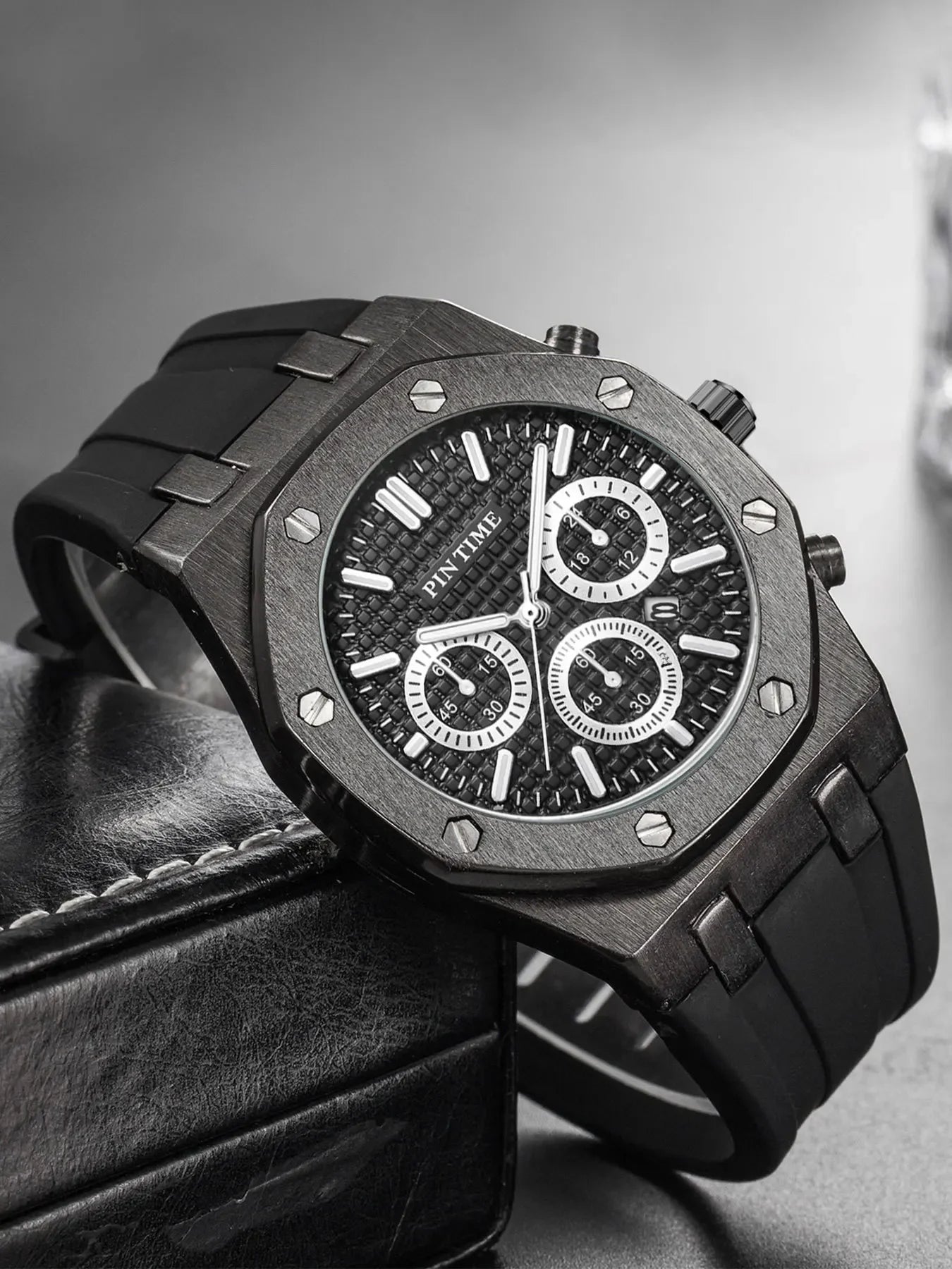 Men's Three-Dial Sports Watch — Multi-Function, Waterproof, Fashion Casual