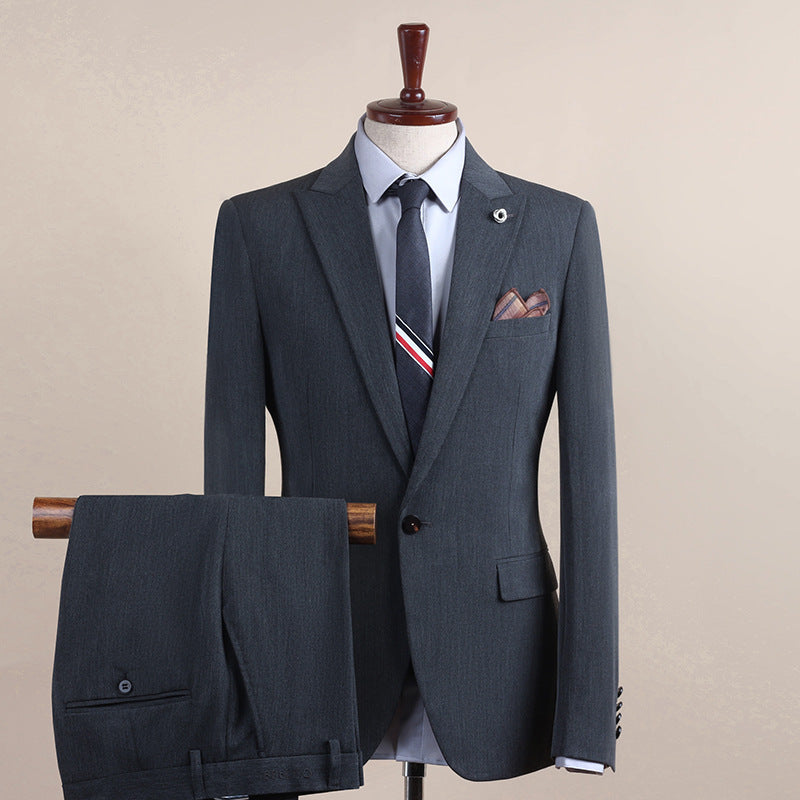 Men's One-Button Three-Piece Tuxedo Suit — Wedding, Groomsman & Business Formal