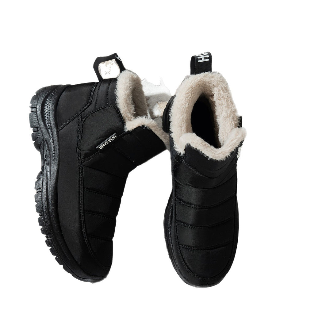 Women's Snow Boots with Plush Lining, Thickened for Warmth, Waterproof Outdoor Shoes, Slip-On Snow Boots, Outdoor Boots, Waterproof and Non-Slip