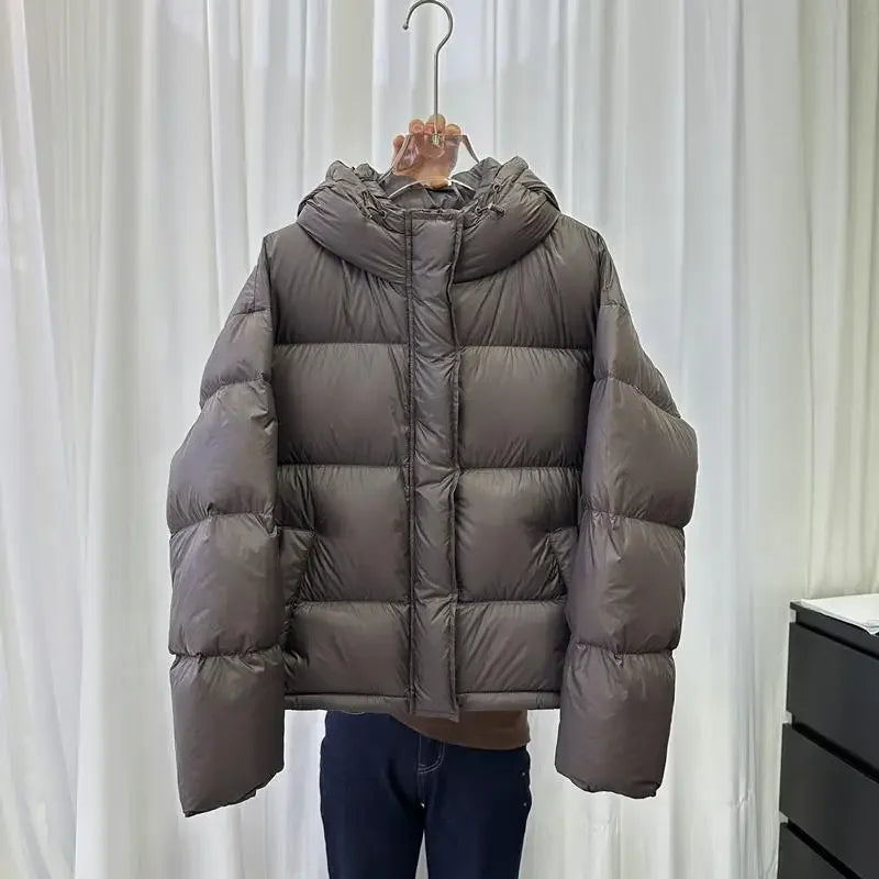 Women's Short Hooded Puffer Jacket — Warm Winter Coat for Petite Sizes