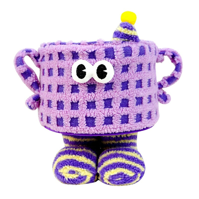 Cartoon Bigfoot Little Monster Storage Basket for Miscellaneous Snacks Large Dopamine Lamb Velvet Cute Storage Basket