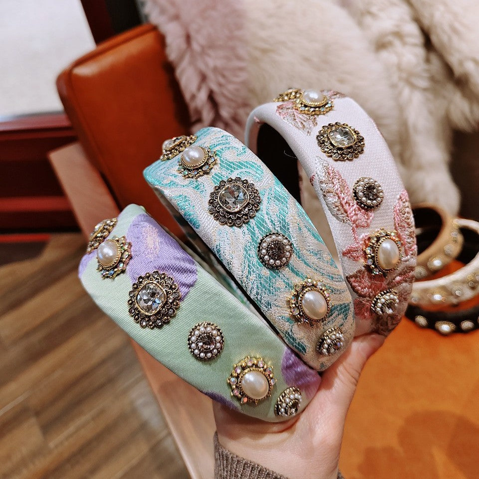New product headband high cranial top headband fashion baroque retro wide-brimmed hairpin catwalk hair accessories wholesale