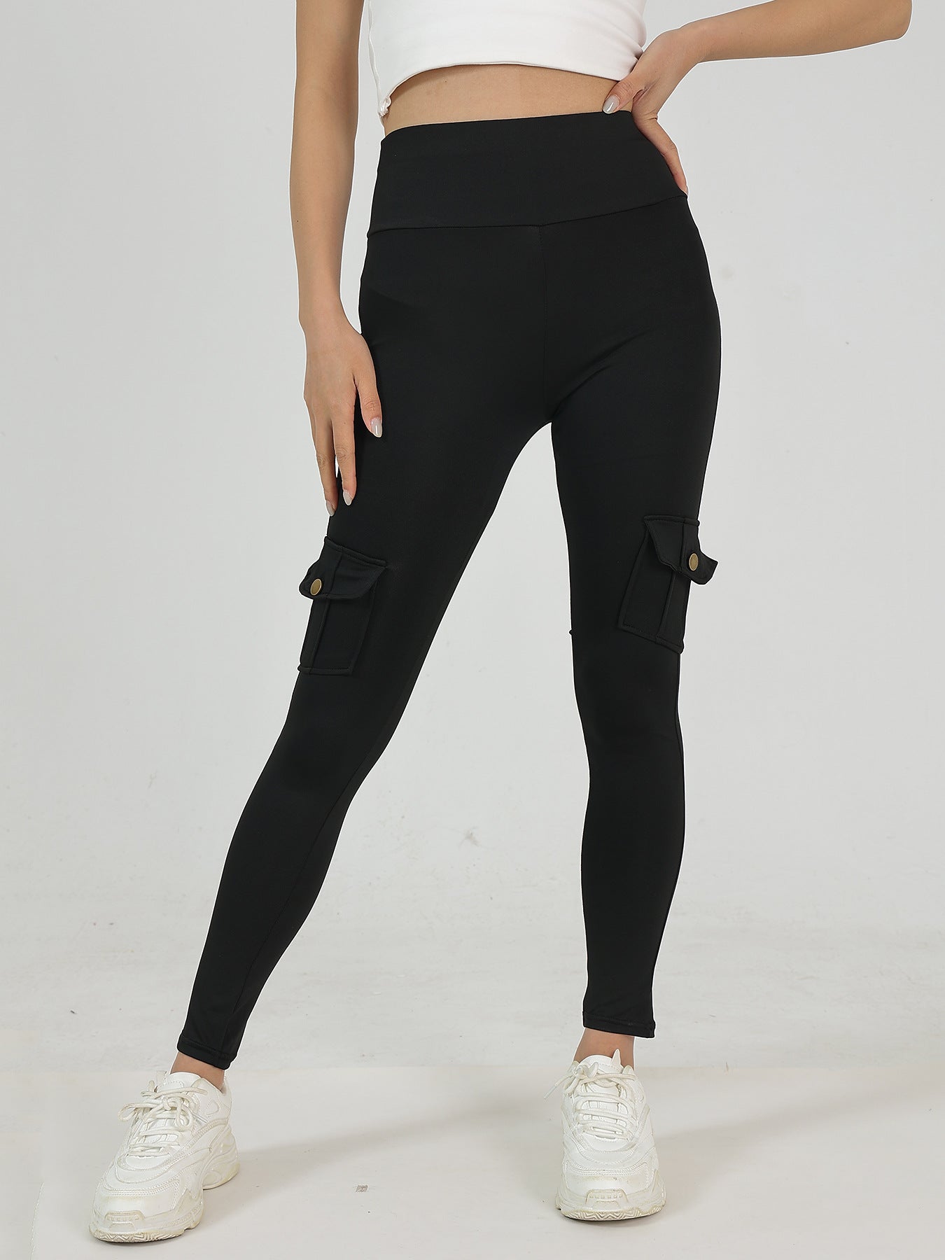 Creative Pocket Fitness Pants Girls Elastic Quick-drying Tight Sexy Fitness Sports Pants High Waist Hip Yoga Pants