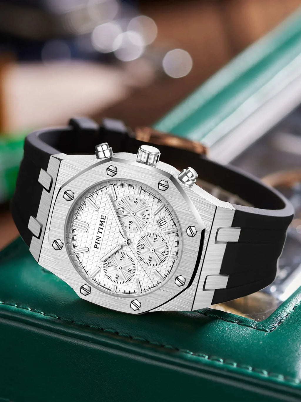 Men's Three-Dial Sports Watch — Multi-Function, Waterproof, Fashion Casual