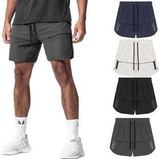Men's Camouflage Sports Overalls — Cotton Running Fitness Bib Trousers with Zipper Detail