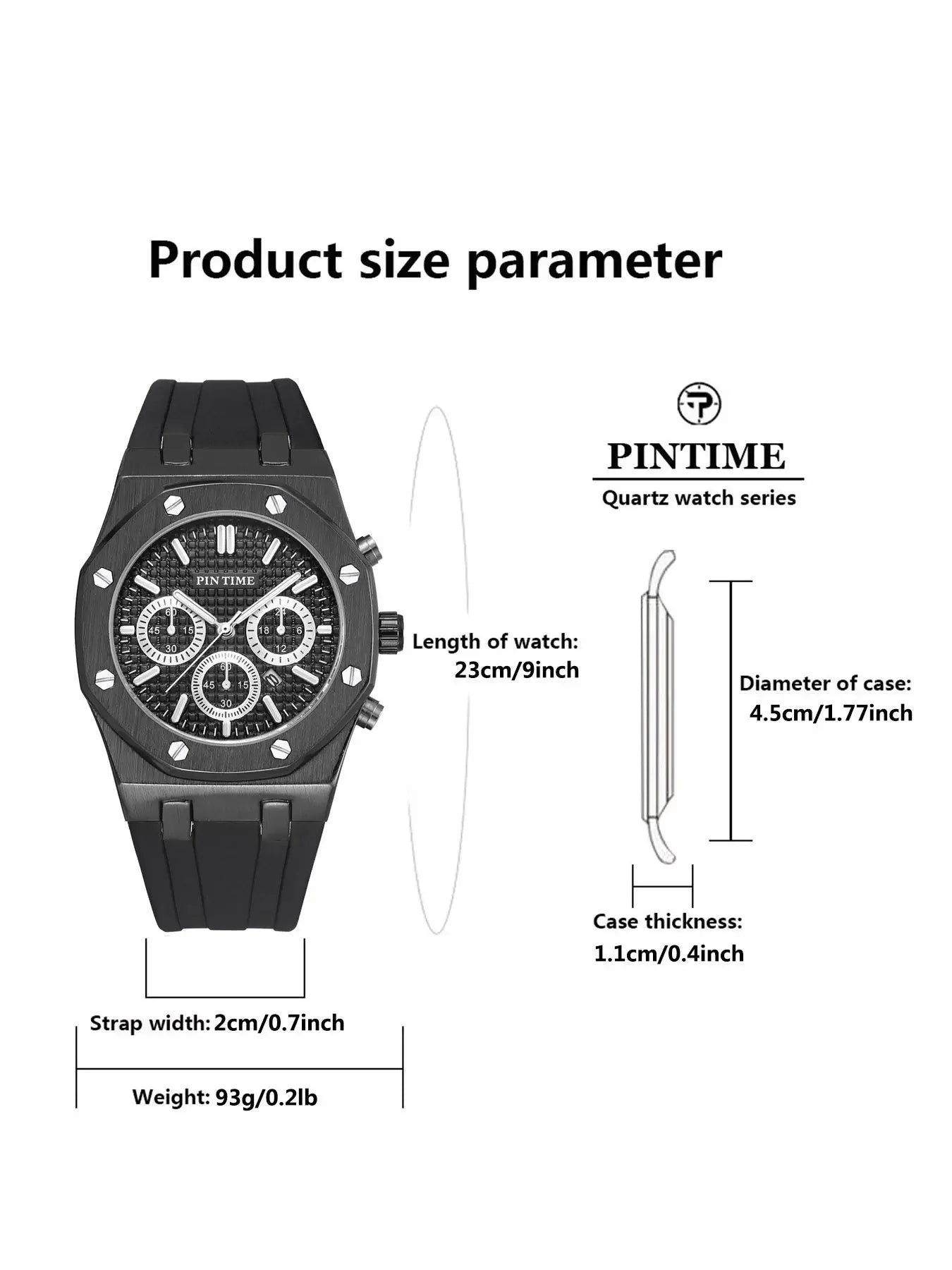 Men's Three-Dial Sports Watch — Multi-Function, Waterproof, Fashion Casual