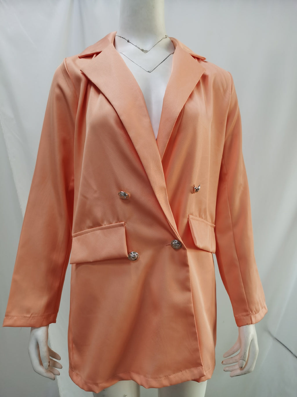 Women's Solid Color Lapel Cardigan Suit Jacket — Long Blazer