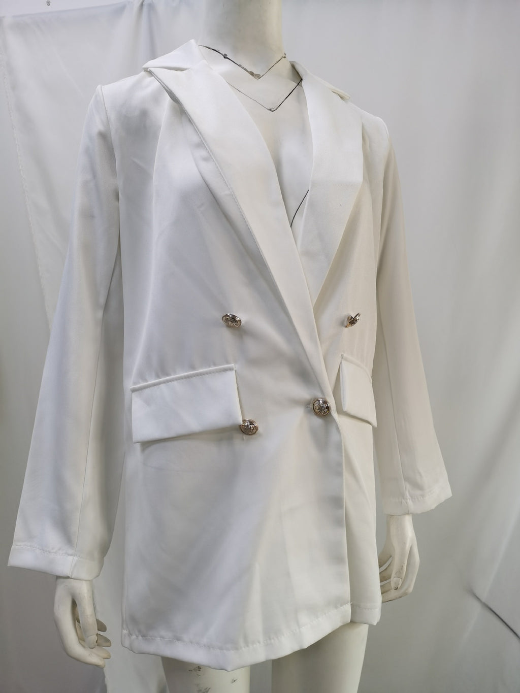 Women's Solid Color Lapel Cardigan Suit Jacket — Long Blazer