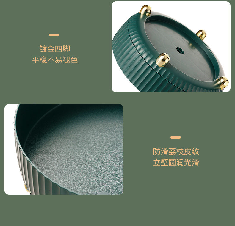 Household Rotating Desktop Storage Box Storage Skin Care Product Storage Rack Dressing Table Plastic Storage Kitchen Living Room Bedroom