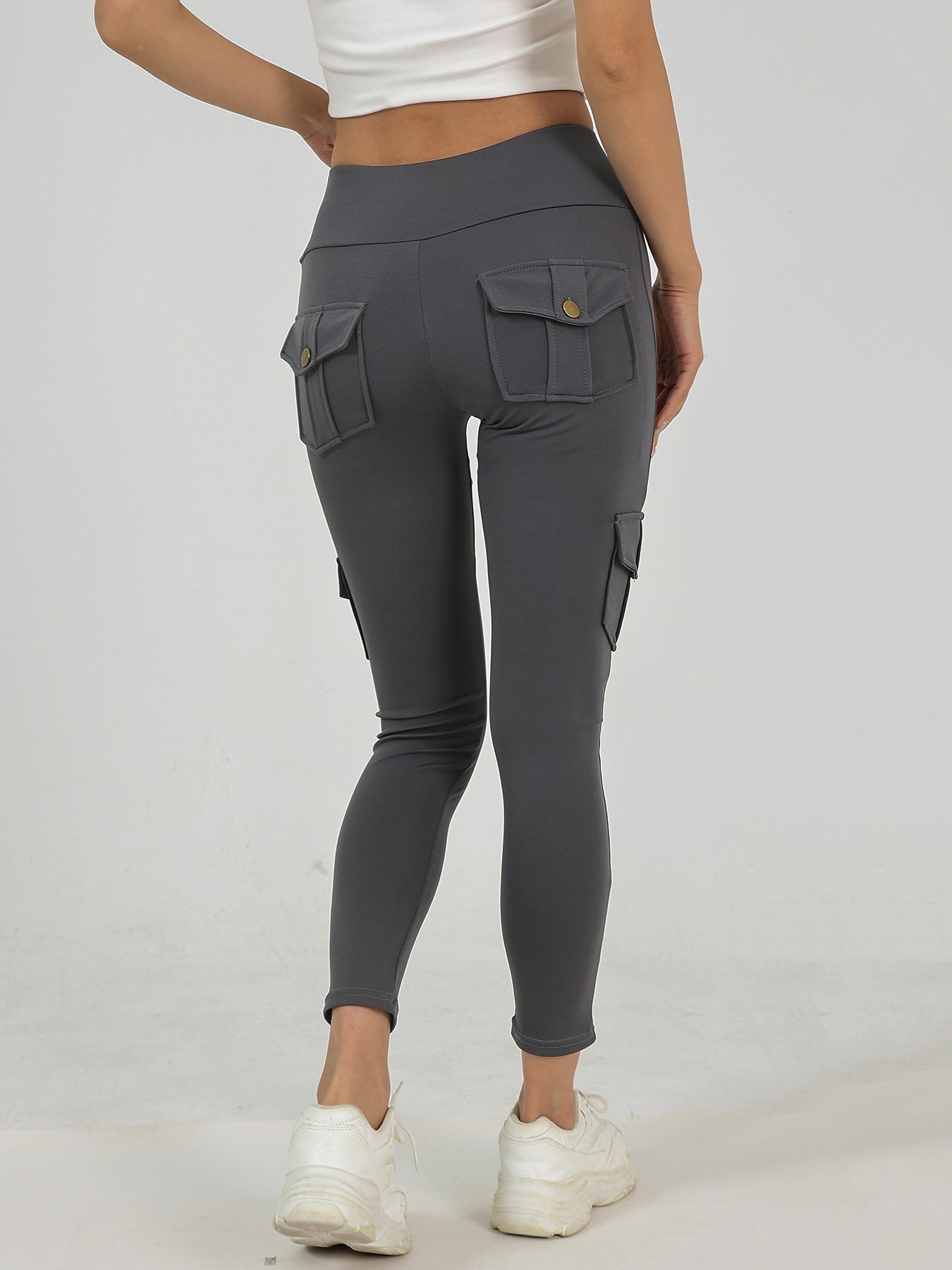 Creative Pocket Fitness Pants Girls Elastic Quick-drying Tight Sexy Fitness Sports Pants High Waist Hip Yoga Pants
