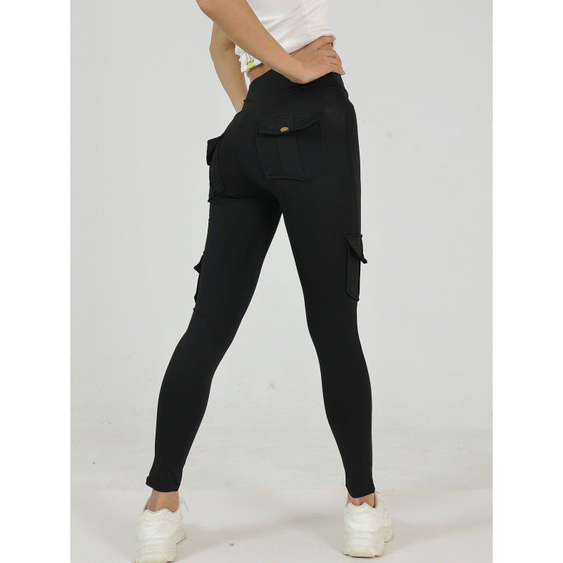High-Waist Pocket Yoga Pants – Quick-Dry, Butt Lift, Tight Fit for Gym & Fitness