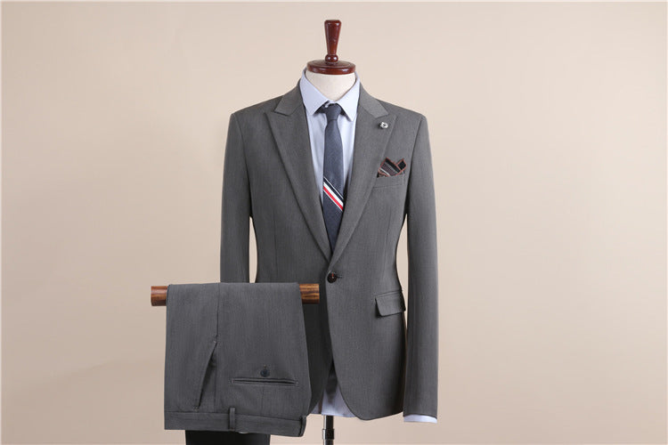 Men's One-Button Three-Piece Tuxedo Suit — Wedding, Groomsman & Business Formal
