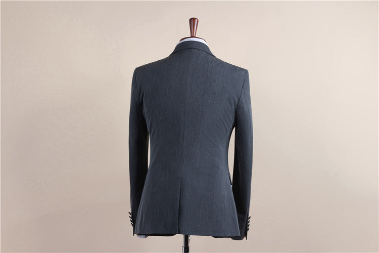 Men's One-Button Three-Piece Tuxedo Suit — Wedding, Groomsman & Business Formal