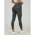 Creative Pocket Fitness Pants Girls Elastic Quick-drying Tight Sexy Fitness Sports Pants High Waist Hip Yoga Pants