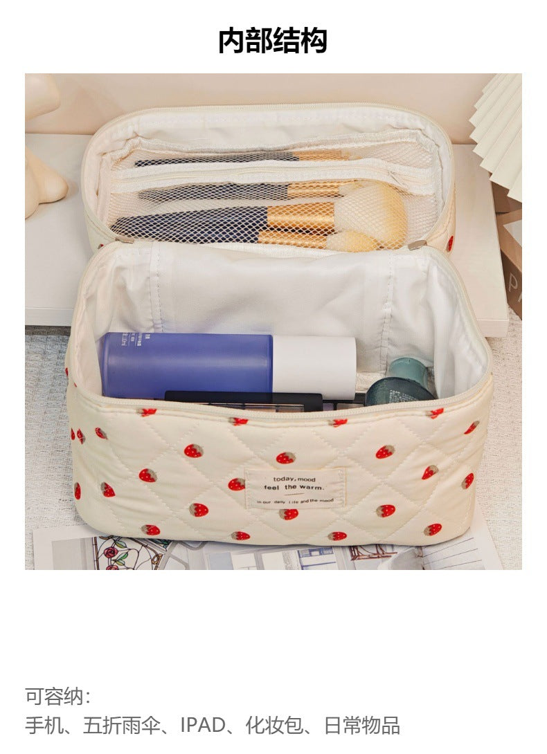 Cosmetic Bag, Large Capacity, Portable Quilted Bag for Girls, Home Skin Care Product Cosmetics Bag, Travel Cosmetics Storage Bag