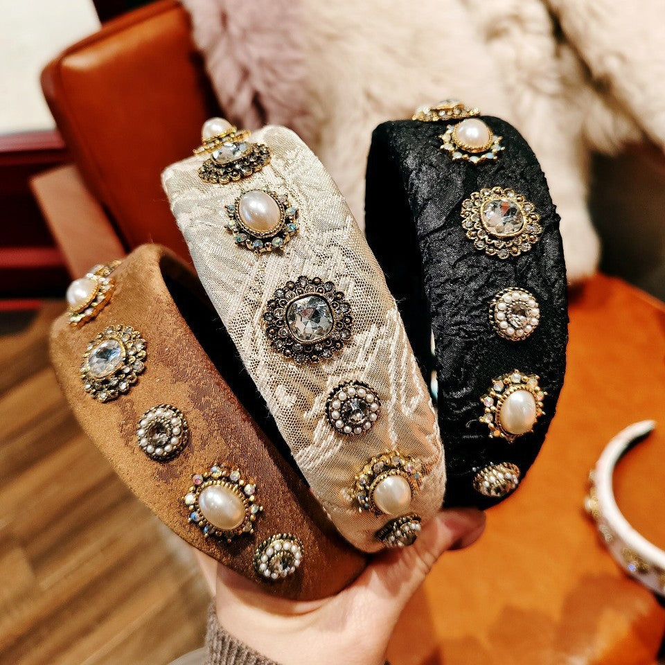 New product headband high cranial top headband fashion baroque retro wide-brimmed hairpin catwalk hair accessories wholesale