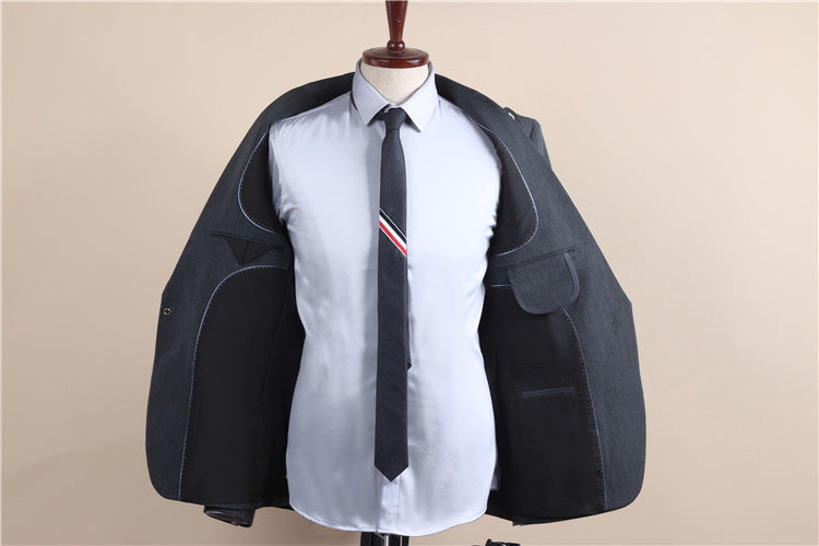 Men's One-Button Three-Piece Tuxedo Suit — Wedding, Groomsman & Business Formal