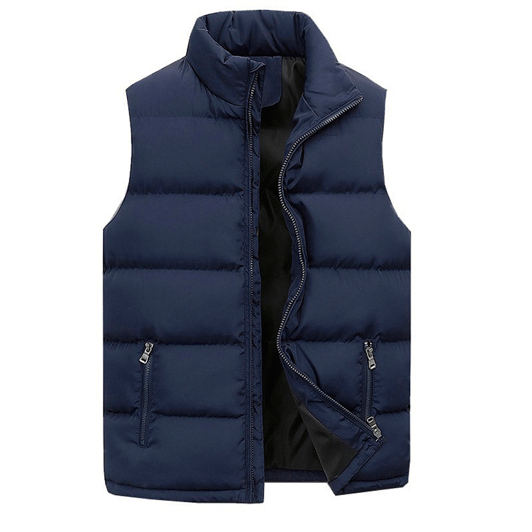 Men's Warm Sleeveless Vest Jacket — Waterproof Zipper Waistcoat for Autumn & Winter