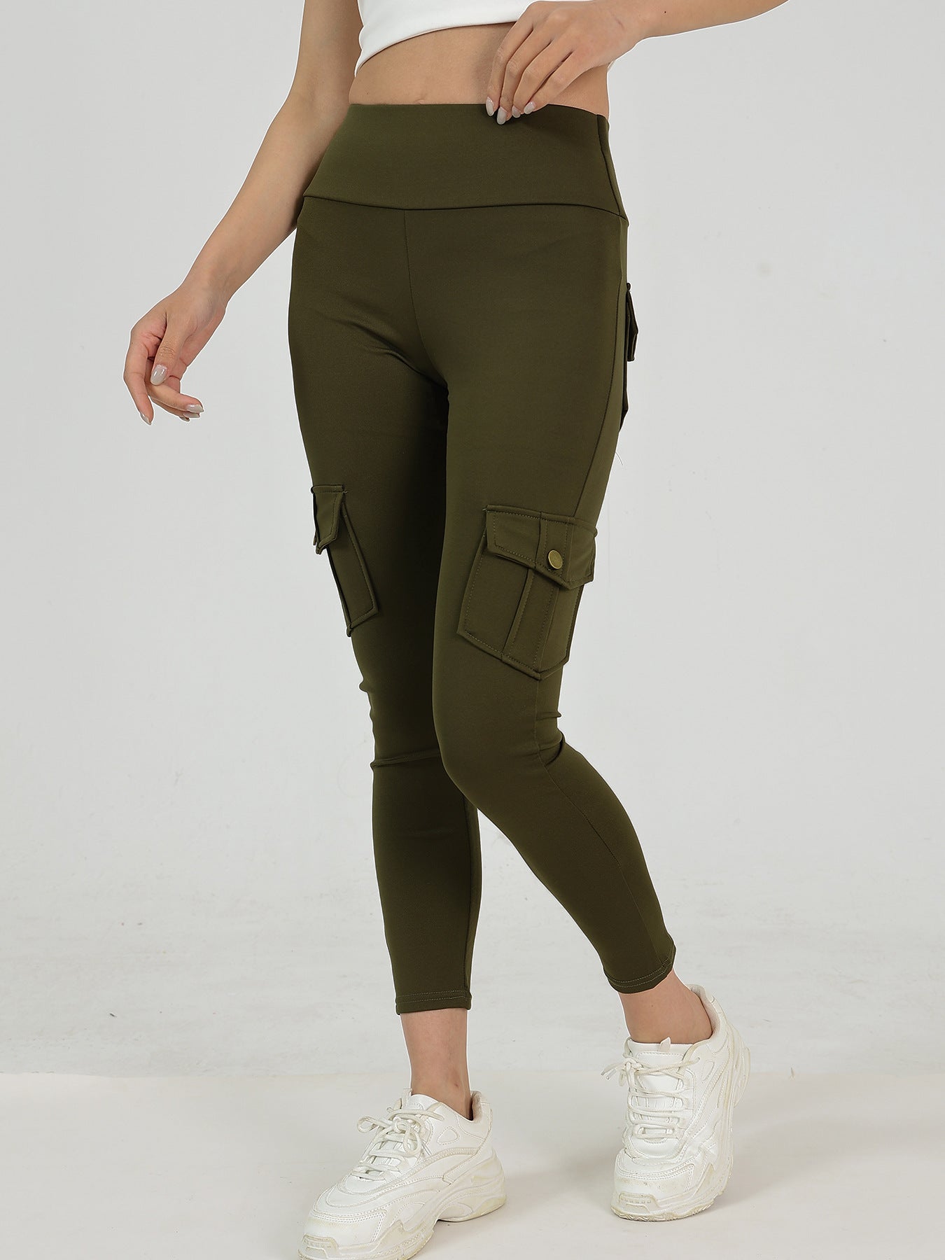 Creative Pocket Fitness Pants Girls Elastic Quick-drying Tight Sexy Fitness Sports Pants High Waist Hip Yoga Pants