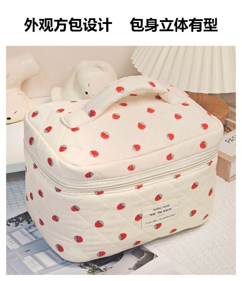 Cosmetic Bag, Large Capacity, Portable Quilted Bag for Girls, Home Skin Care Product Cosmetics Bag, Travel Cosmetics Storage Bag