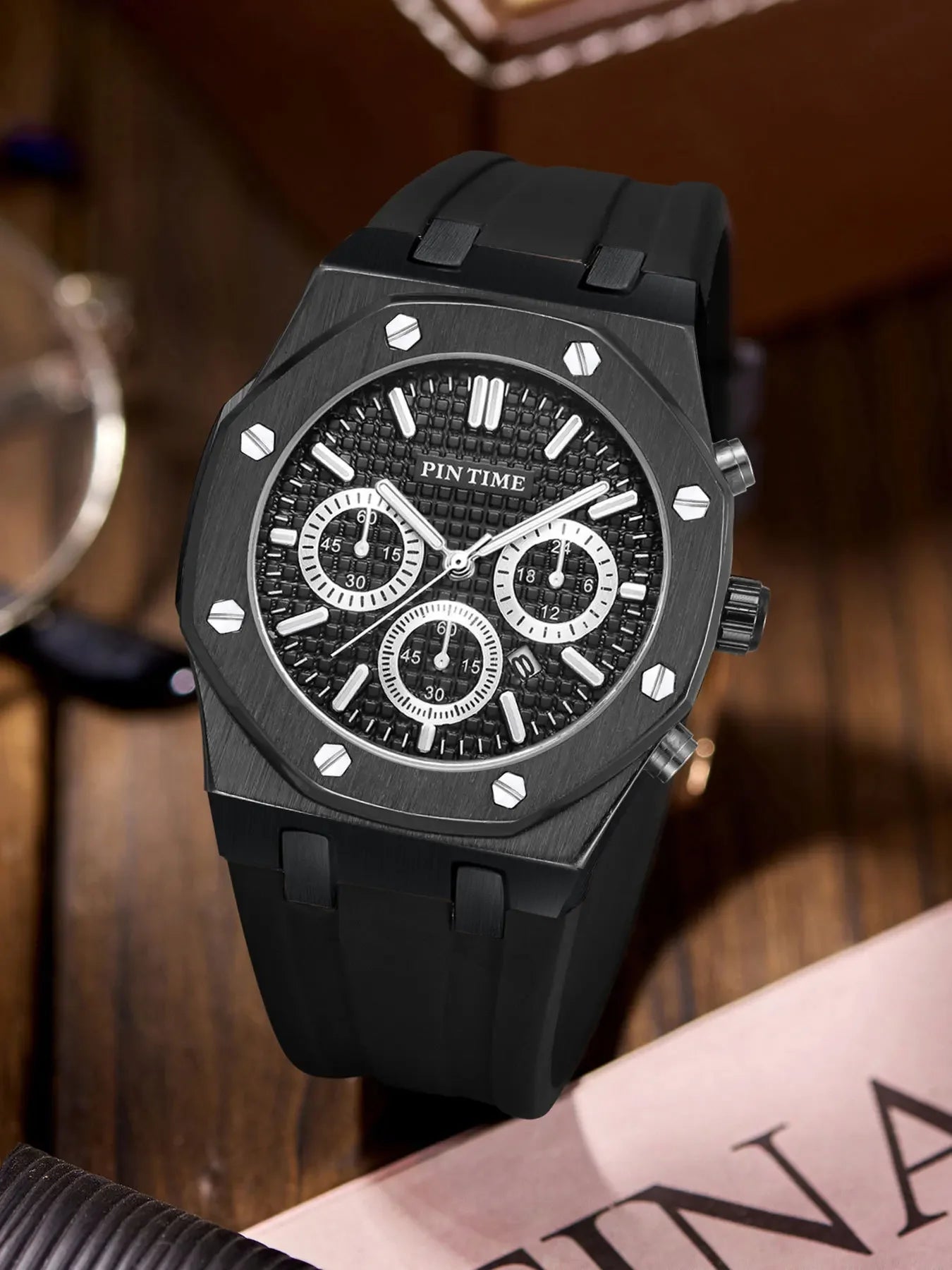 Men's Three-Dial Sports Watch — Multi-Function, Waterproof, Fashion Casual