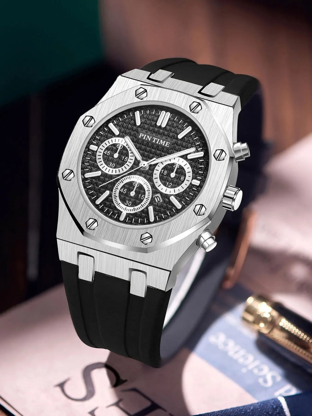Men's Three-Dial Sports Watch — Multi-Function, Waterproof, Fashion Casual