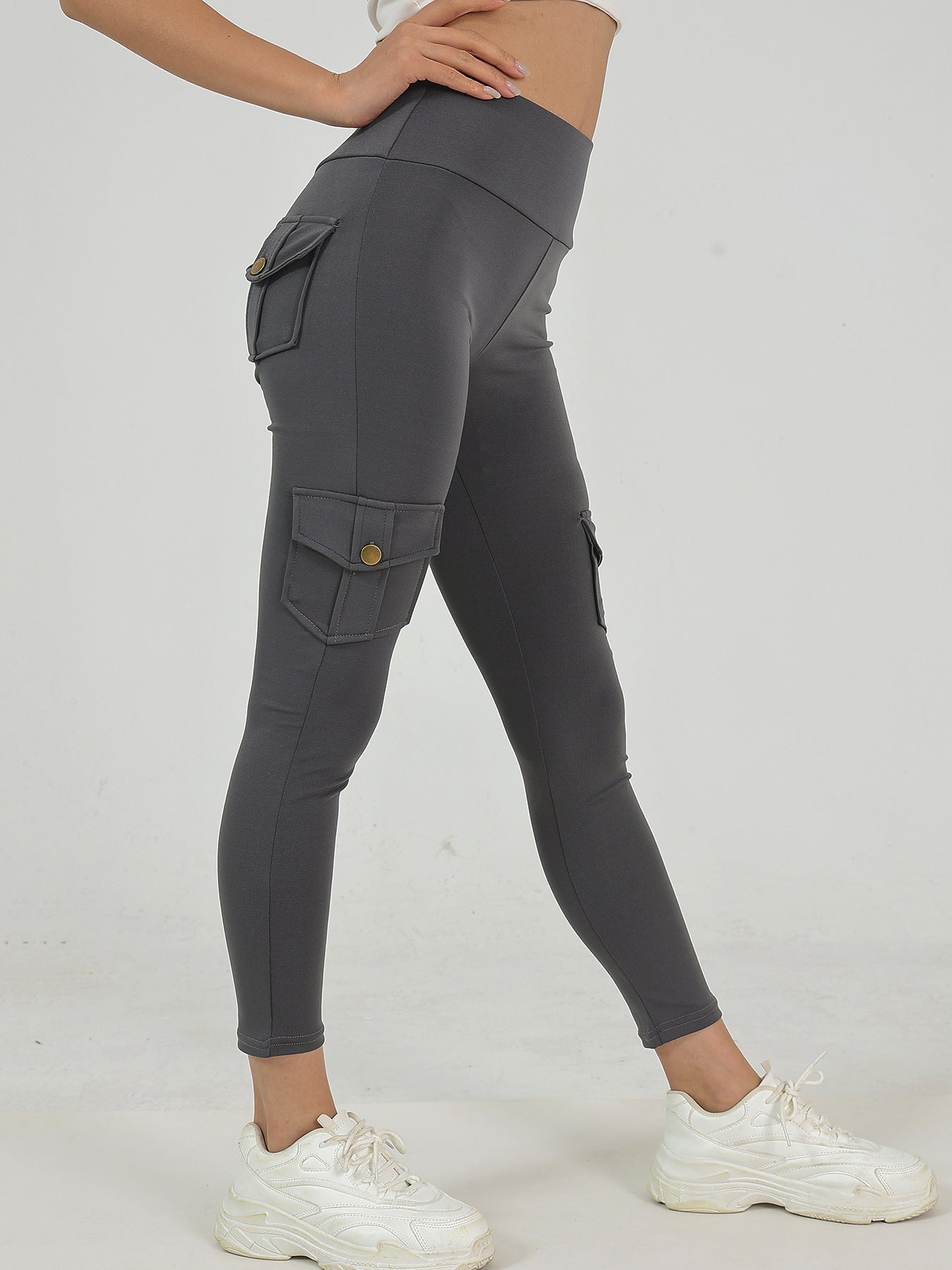 Creative Pocket Fitness Pants Girls Elastic Quick-drying Tight Sexy Fitness Sports Pants High Waist Hip Yoga Pants