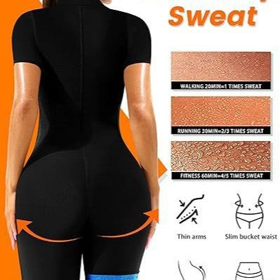 Sweat Suit Cross-Border Body Shaping Corset Amazon Women's Running Fitness European and American Sports One-Piece Body Shaping Suit