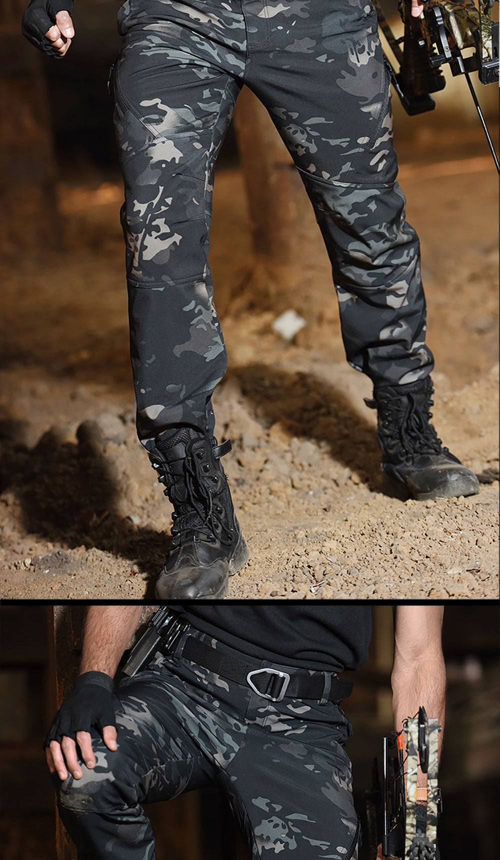 Fleece-Lined Tactical Pants for Men — Softshell Training, Workwear & Winter Camo Pants