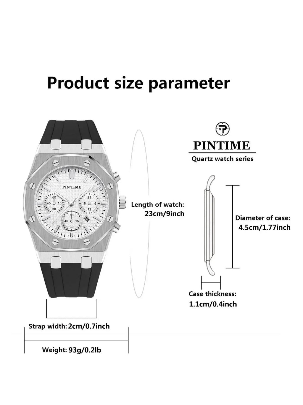 Men's Three-Dial Sports Watch — Multi-Function, Waterproof, Fashion Casual
