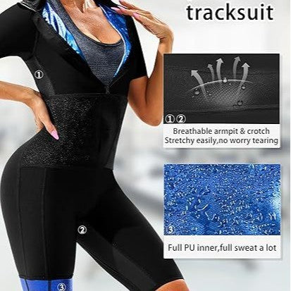Sweat Suit Cross-Border Body Shaping Corset Amazon Women's Running Fitness European and American Sports One-Piece Body Shaping Suit