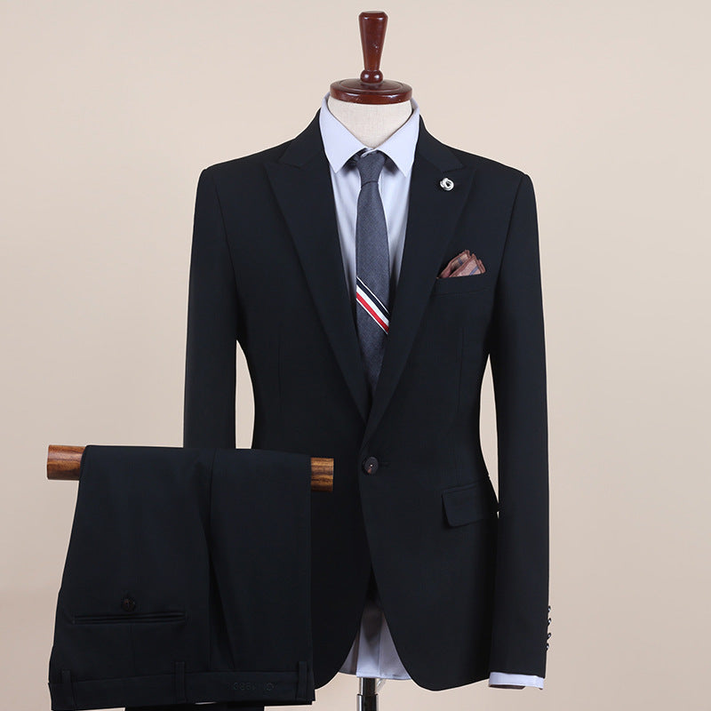 Men's One-Button Three-Piece Tuxedo Suit — Wedding, Groomsman & Business Formal