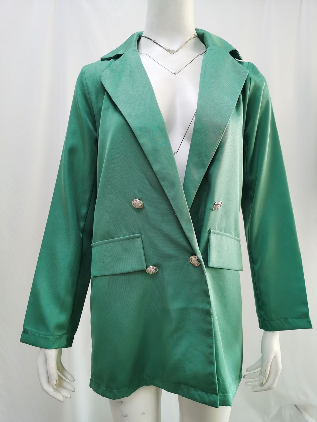 Women's Solid Color Lapel Cardigan Suit Jacket — Long Blazer