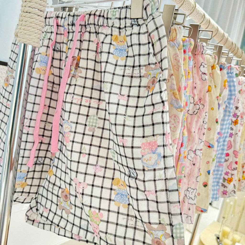 Very Easy to Wear! ! Cotton Loose Pajamas for Girls, Double-Layer Gauze Home Pants, Summer Shorts, Soft Walking Shorts