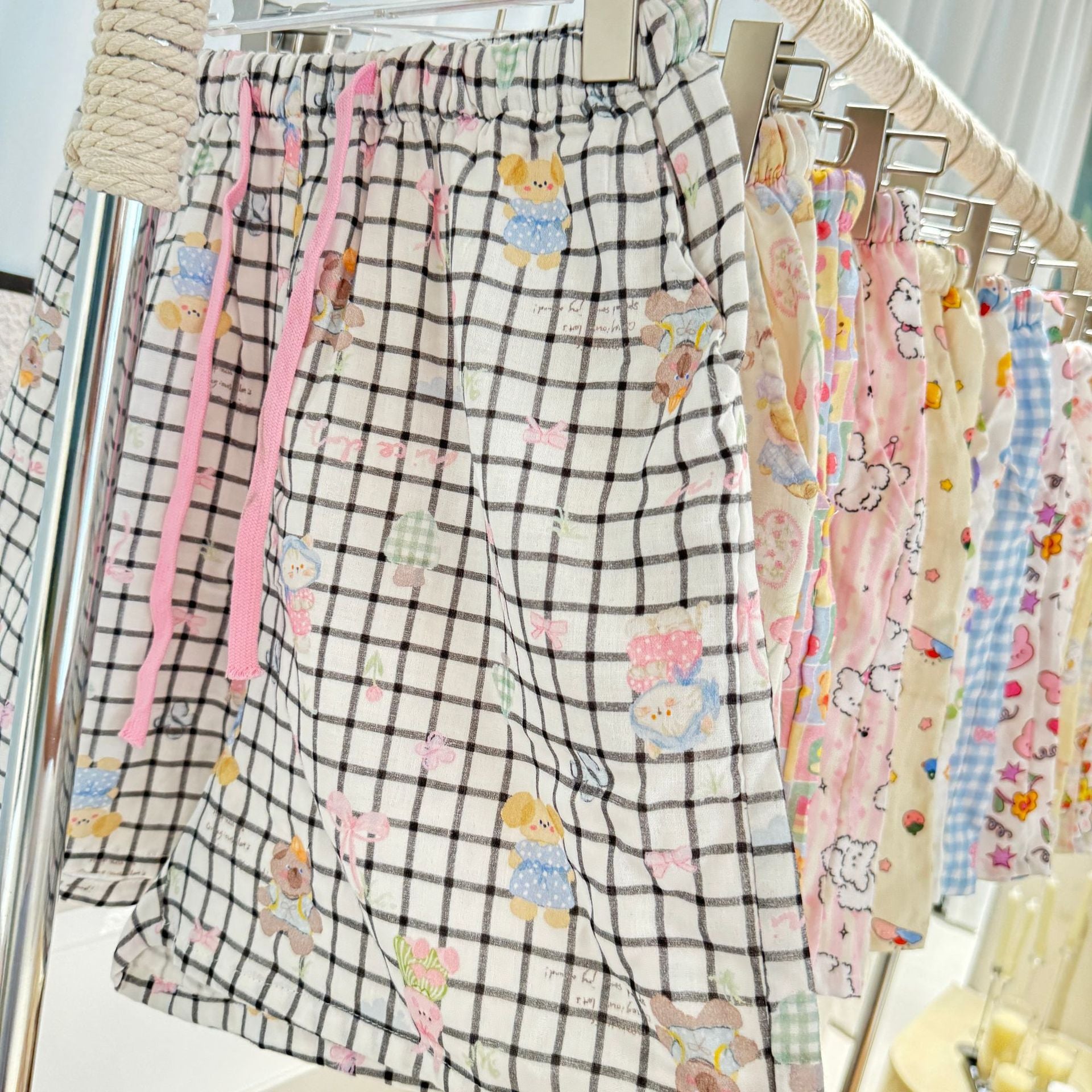 Very Easy to Wear! ! Cotton Loose Pajamas for Girls, Double-Layer Gauze Home Pants, Summer Shorts, Soft Walking Shorts