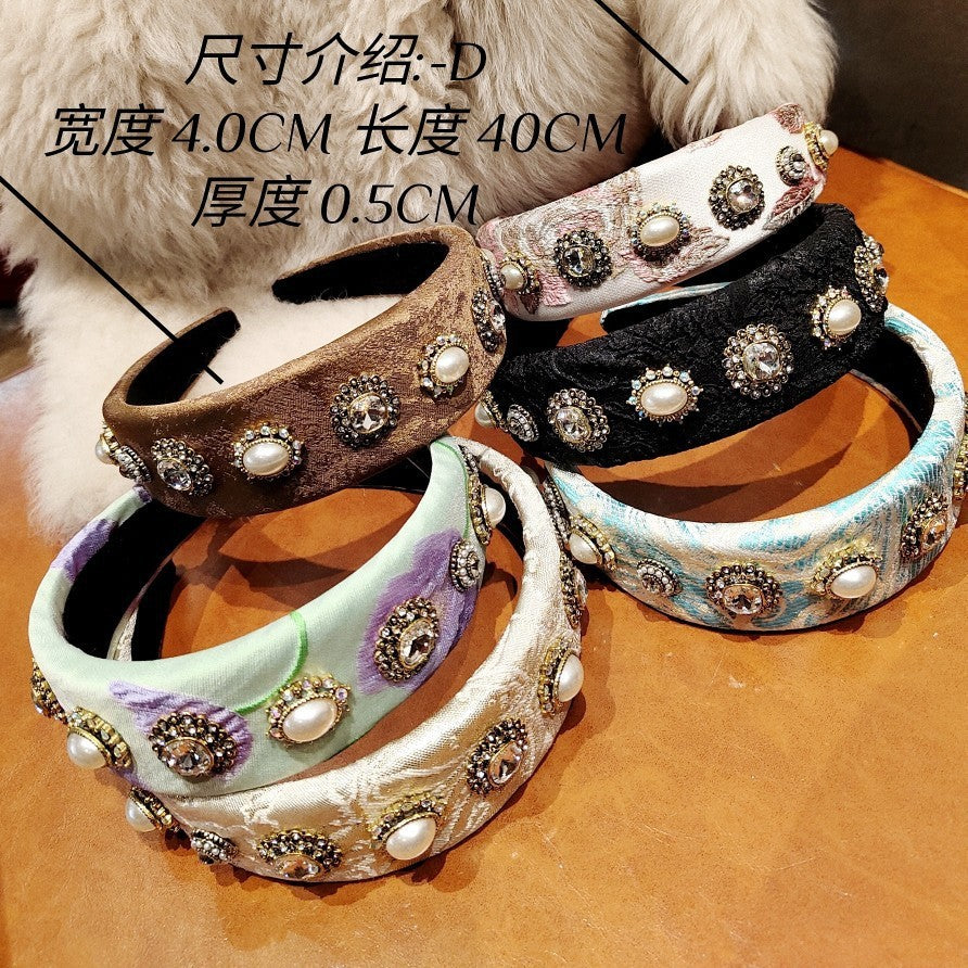 New product headband high cranial top headband fashion baroque retro wide-brimmed hairpin catwalk hair accessories wholesale