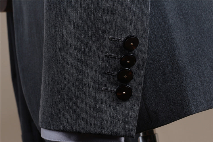 Men's One-Button Three-Piece Tuxedo Suit — Wedding, Groomsman & Business Formal