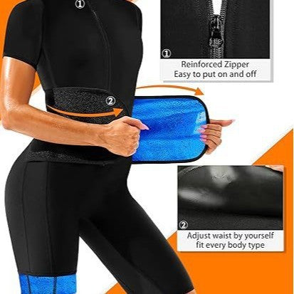 Sweat Suit Cross-Border Body Shaping Corset Amazon Women's Running Fitness European and American Sports One-Piece Body Shaping Suit