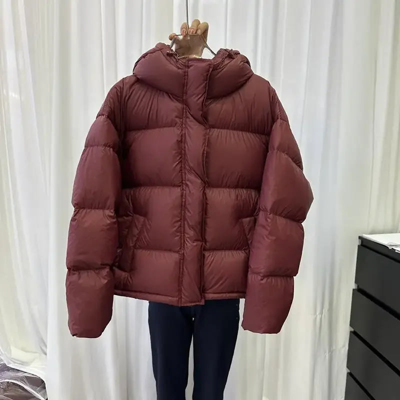 Women's Short Hooded Puffer Jacket — Warm Winter Coat for Petite Sizes