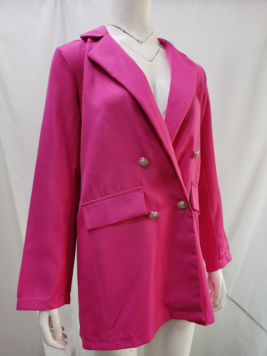Women's Solid Color Lapel Cardigan Suit Jacket — Long Blazer