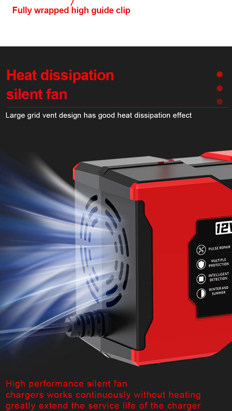 12V 10A Smart Car Battery Charger – LiFePO4 Lead Acid AGM GEL Motorcycle Battery Repair Charger