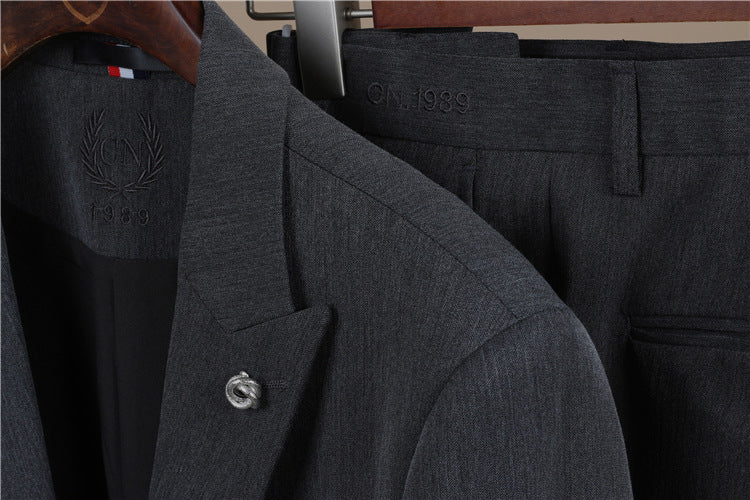 Men's One-Button Three-Piece Tuxedo Suit — Wedding, Groomsman & Business Formal