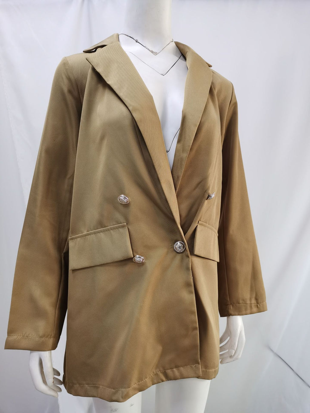 Women's Solid Color Lapel Cardigan Suit Jacket — Long Blazer