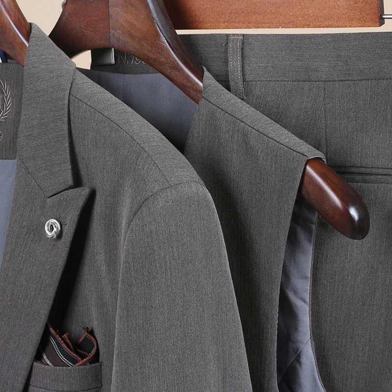 Men's One-Button Three-Piece Tuxedo Suit — Wedding, Groomsman & Business Formal