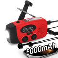 Portable Emergency Solar Hand-Crank Radio — FM/AM/WB, 2000–10000mAh Power Bank, 5 Colors