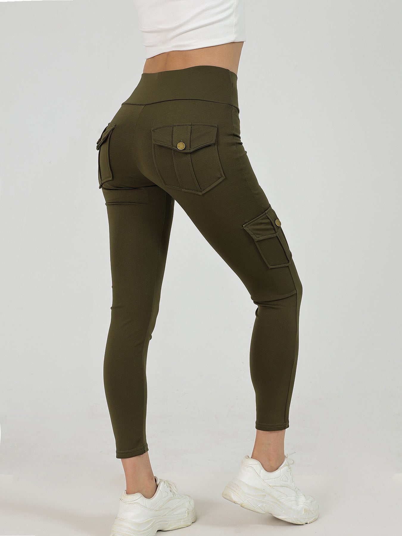 Creative Pocket Fitness Pants Girls Elastic Quick-drying Tight Sexy Fitness Sports Pants High Waist Hip Yoga Pants